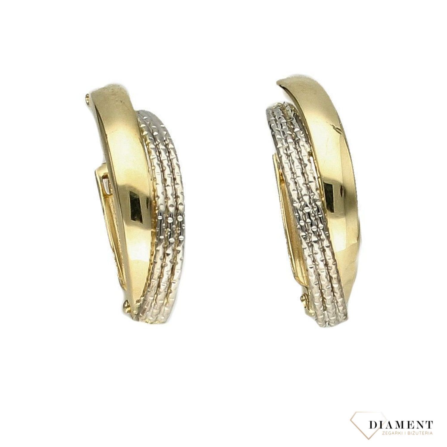 Złote kolczyki 333 połączenie białego i żółtego złota KL 2848 333.jpg